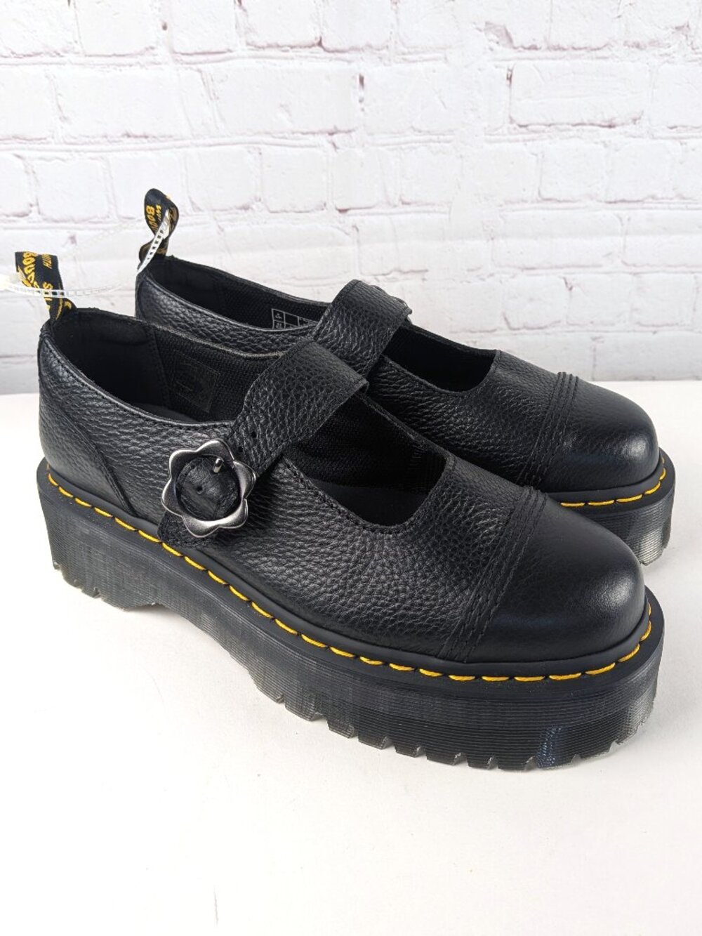 NEW Dr. Martens Addina Flower Buckle Platform Mary Janes 10